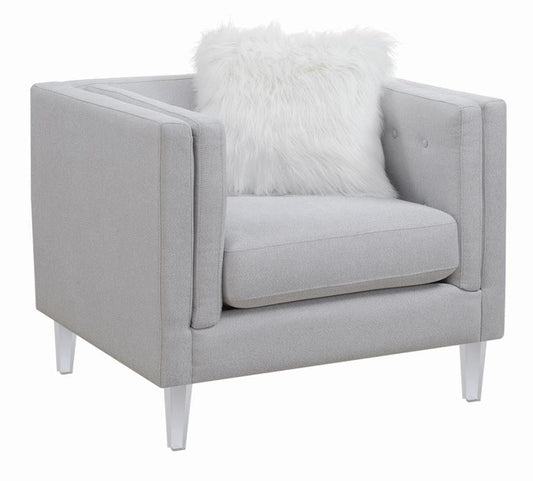 Glacier Tufted Chair Light Grey