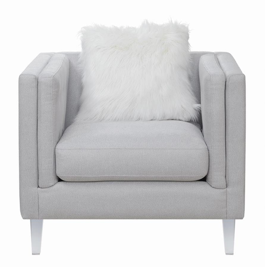 Glacier Tufted Chair Light Grey