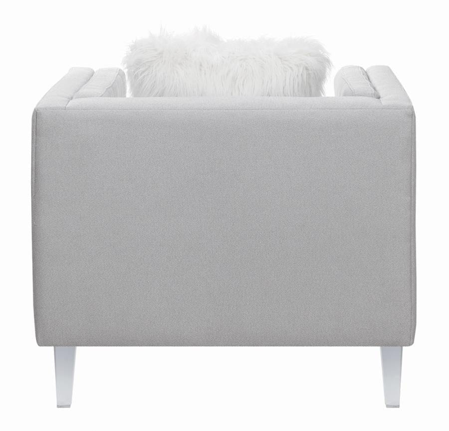 Glacier Tufted Chair Light Grey