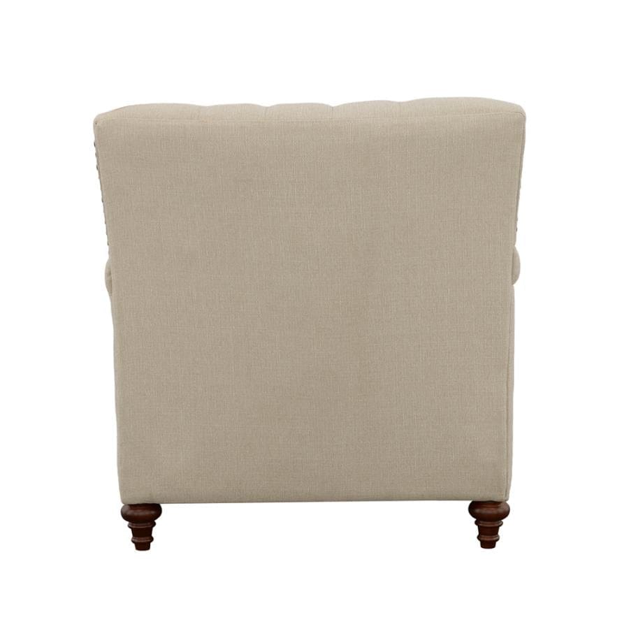 Shelby Chair with Nailhead Trim Beige and Brown