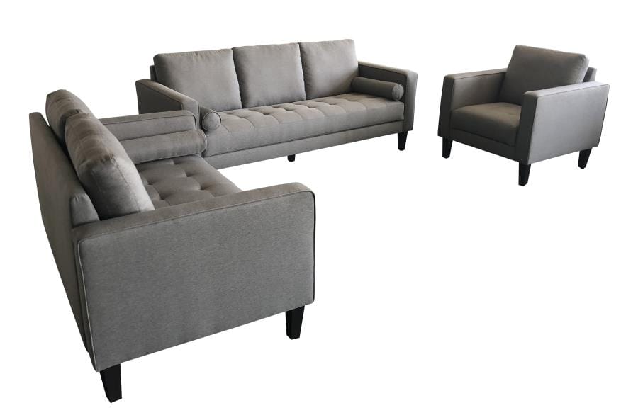 Lennox Track Arm Upholstered Loveseat Charcoal