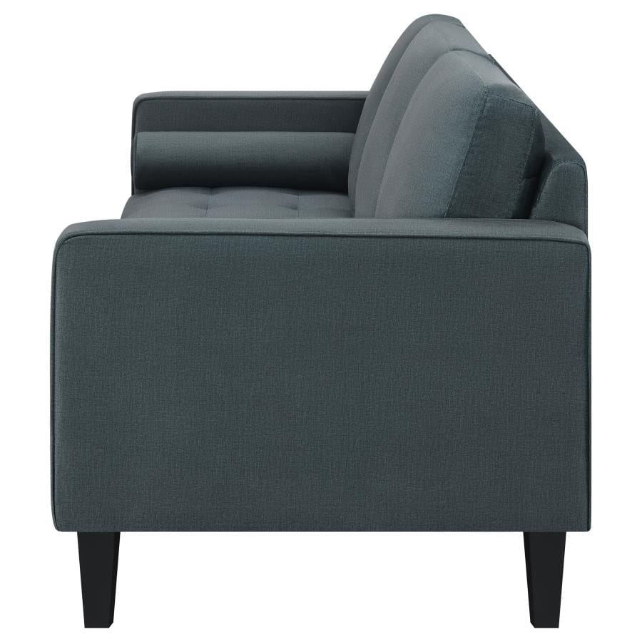 Gulfdale Cushion Back Upholstered Sofa Dark Teal