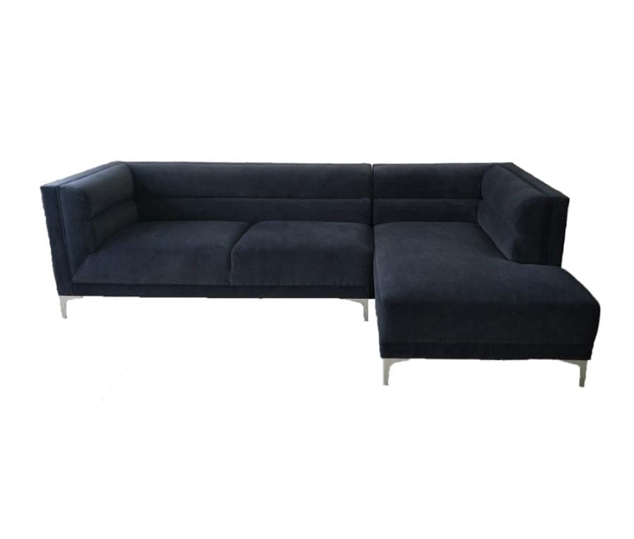 Hetfield Upholstered Channeled Tufted Sectional Indigo