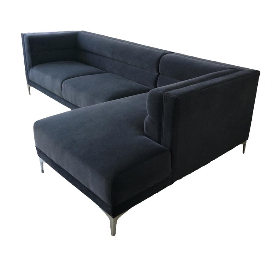 Hetfield Upholstered Channeled Tufted Sectional Indigo