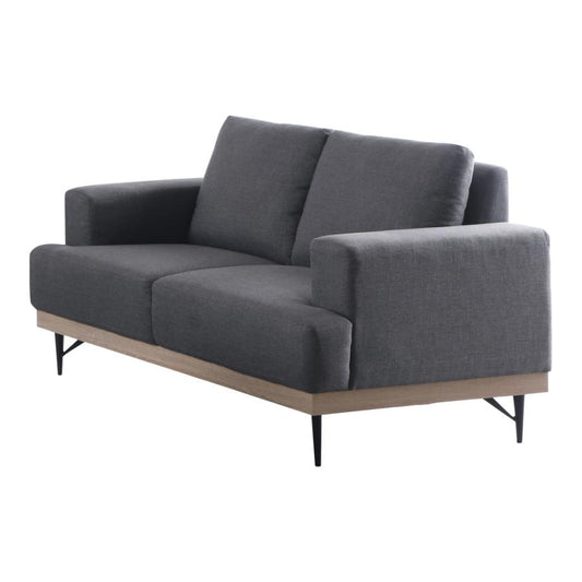 Kester Recessed Track Arm Loveseat Charcoal