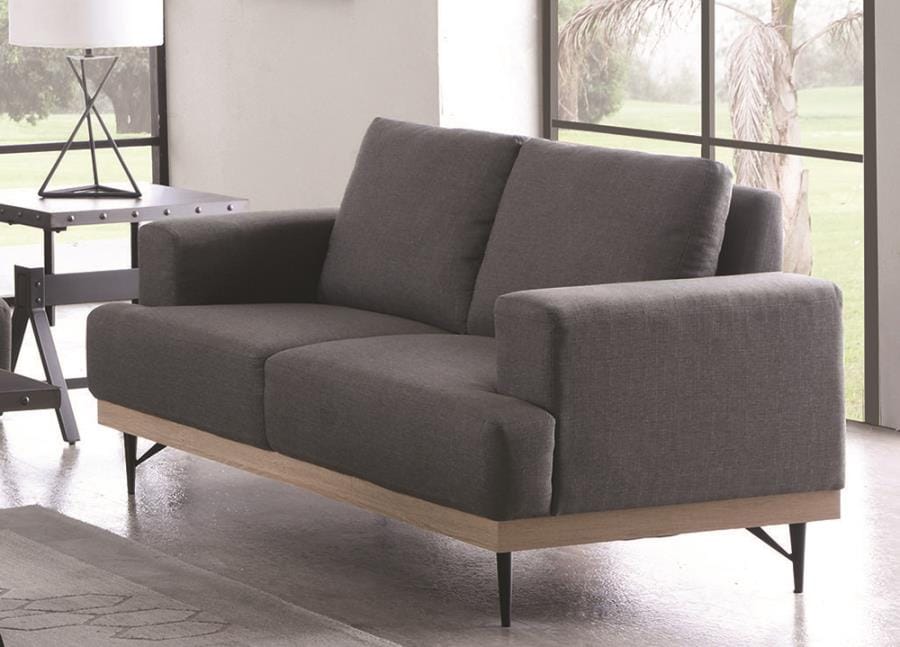 Kester Recessed Track Arm Loveseat Charcoal