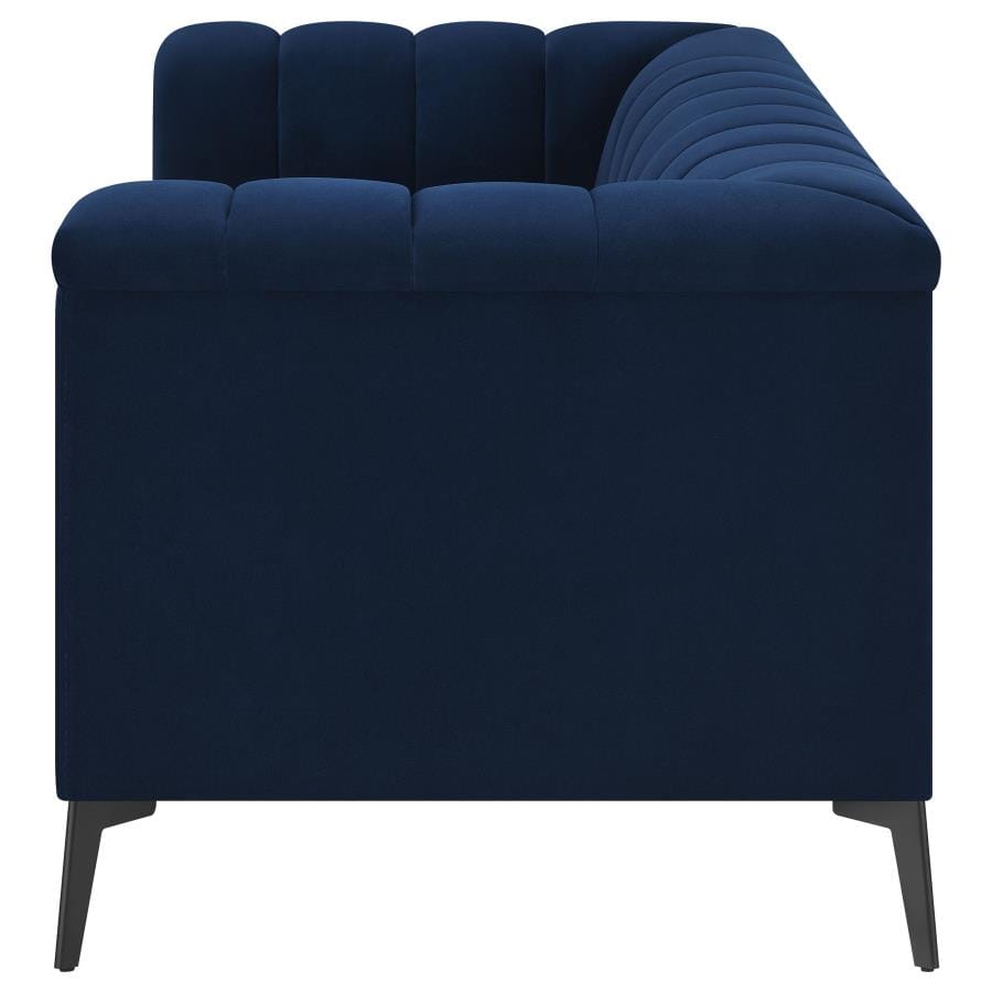 Chalet Tuxedo Arm Loveseat Blue