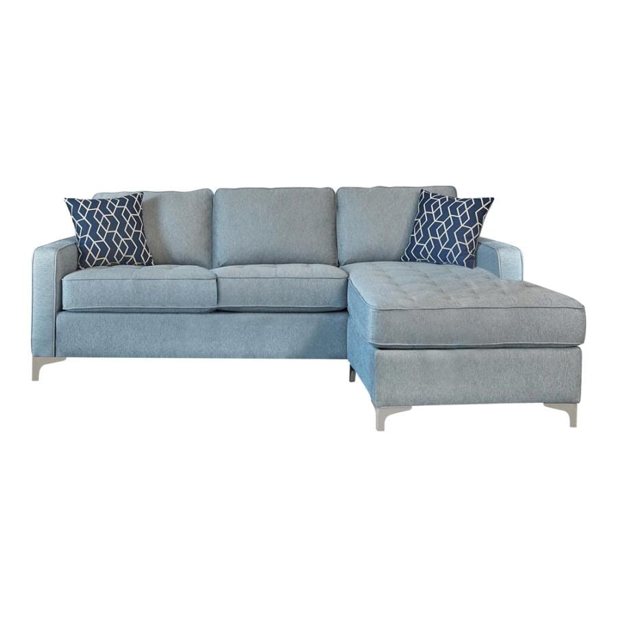 Nashua 2-piece Reversible Sectional with Storage Ottoman French Blue