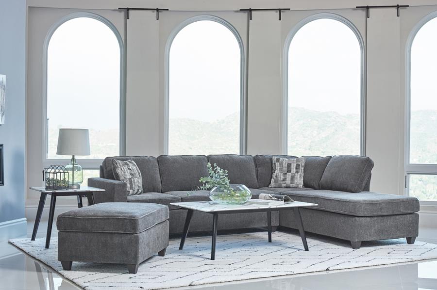 Mccord 2-piece Cushion Back Sectional Dark Grey