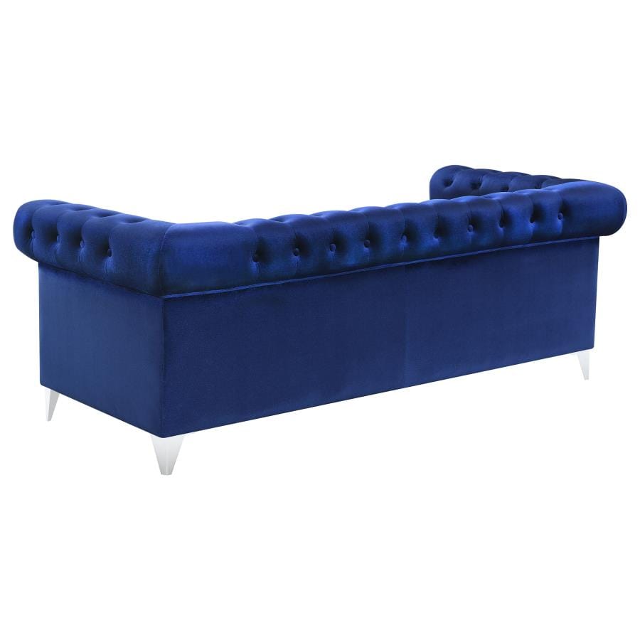 Bleker Tufted Tuxedo Arm Sofa Blue