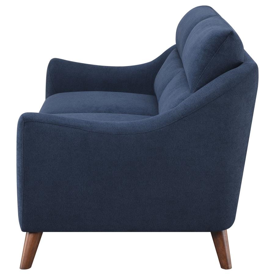 Gano Sloped Arm Upholstered Loveseat Navy Blue