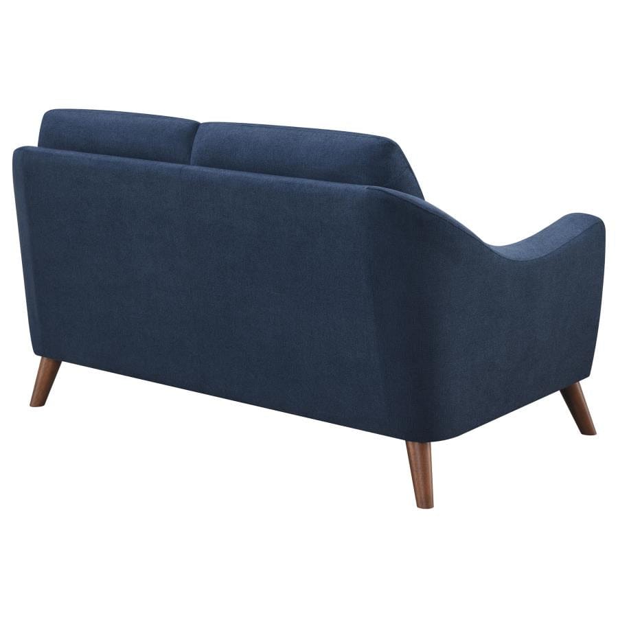 Gano Sloped Arm Upholstered Loveseat Navy Blue