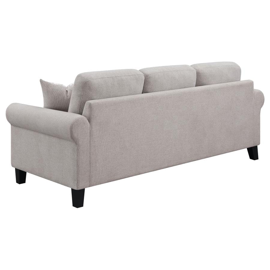 Nadine Upholstered Round Arm Living Room Set Oatmeal