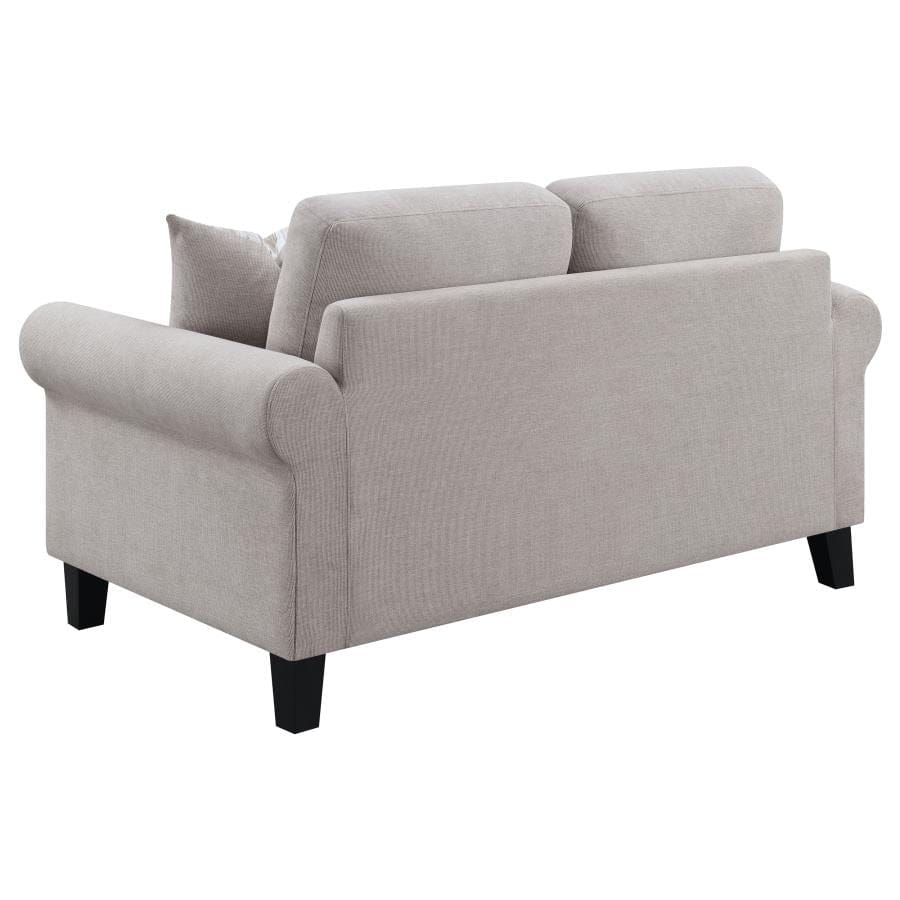 Nadine Upholstered Round Arm Living Room Set Oatmeal