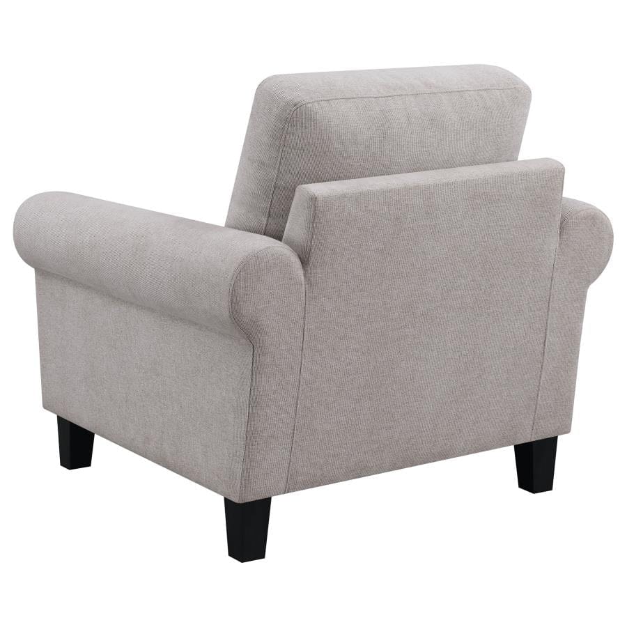 Nadine Upholstered Round Arm Living Room Set Oatmeal