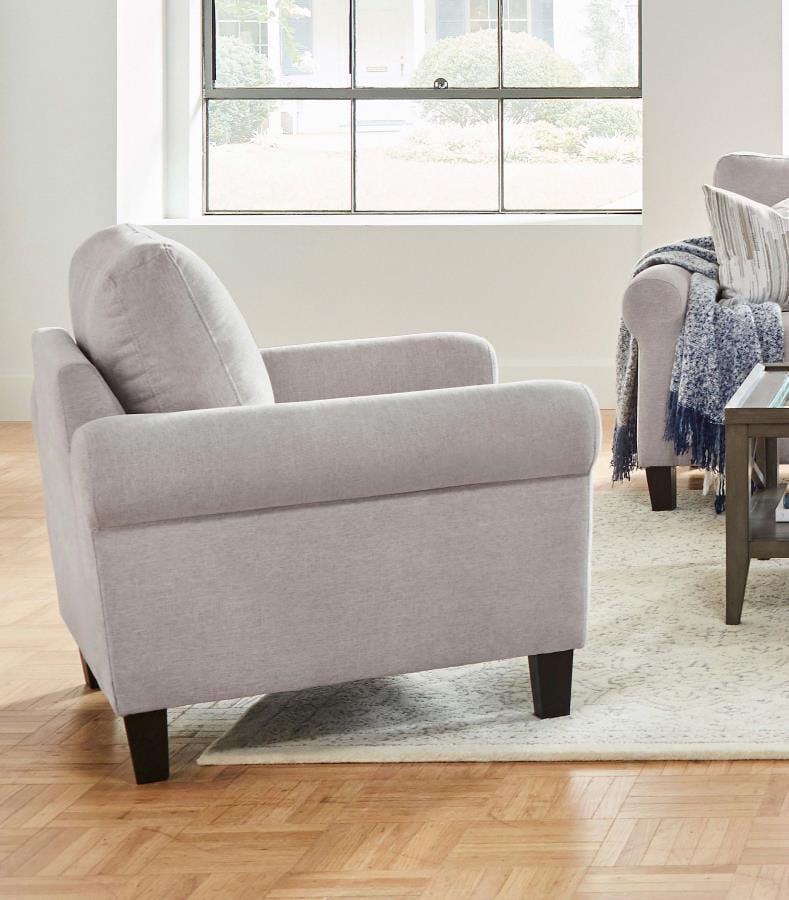 Nadine Upholstered Round Arm Chair Oatmeal
