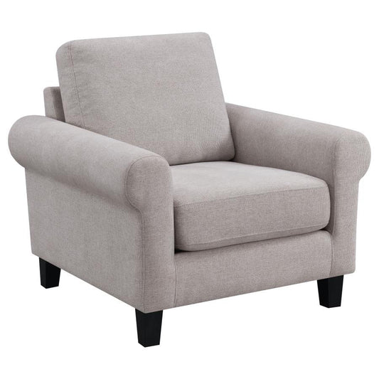 Nadine Upholstered Round Arm Chair Oatmeal