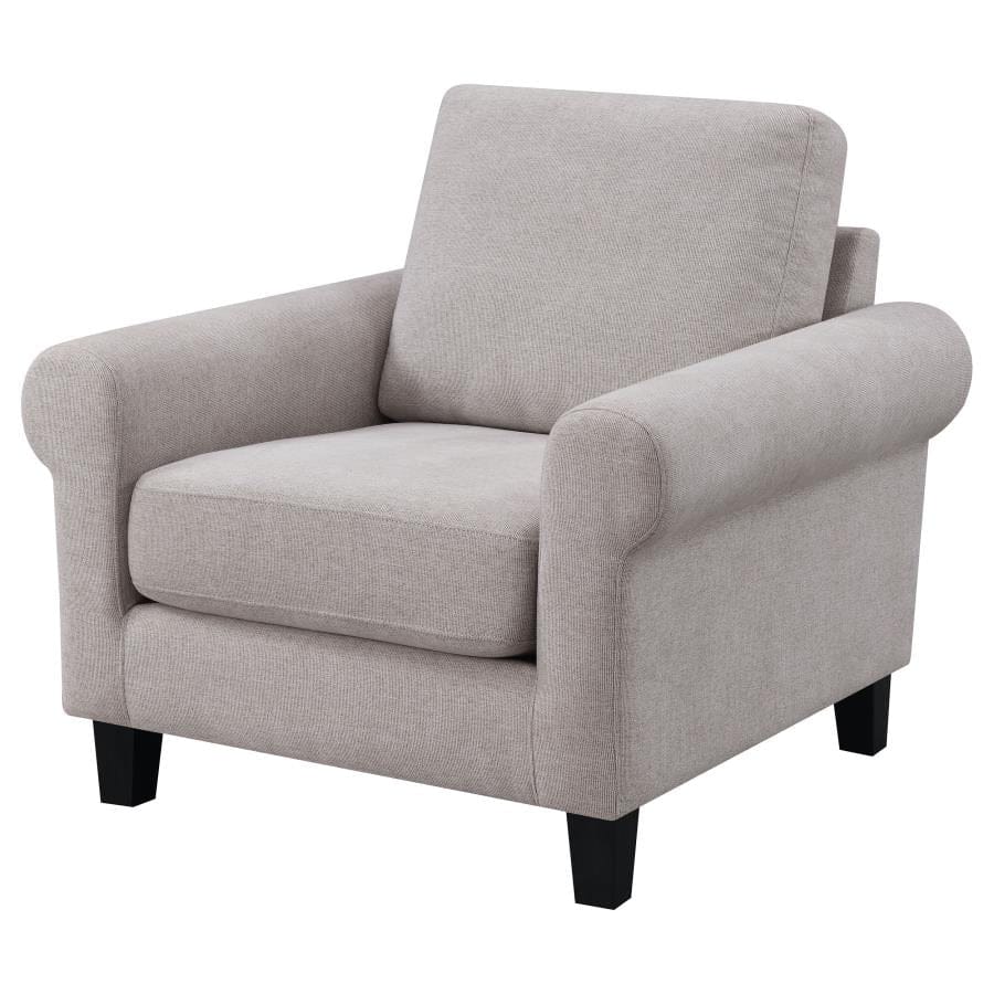 Nadine Upholstered Round Arm Chair Oatmeal