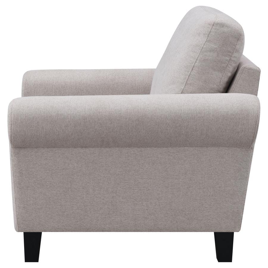 Nadine Upholstered Round Arm Chair Oatmeal