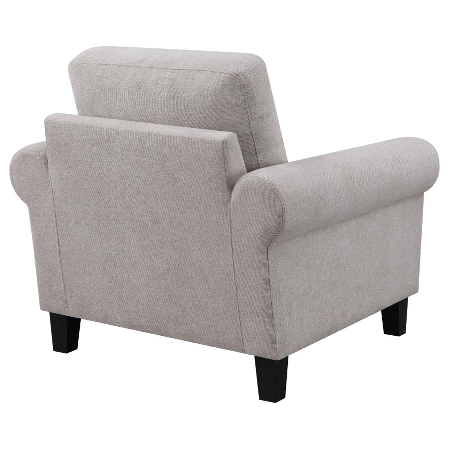 Nadine Upholstered Round Arm Chair Oatmeal