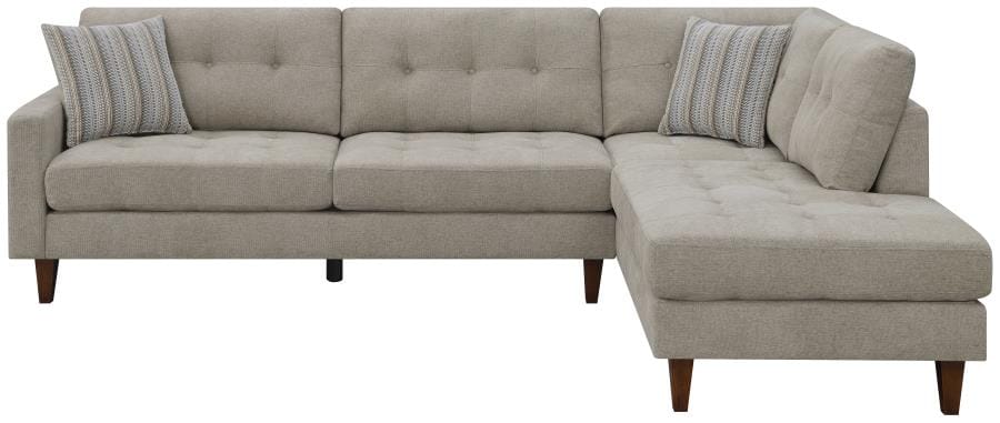 Barton Upholstered Tufted Sectional Toast and Brown