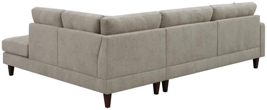 Barton Upholstered Tufted Sectional Toast and Brown