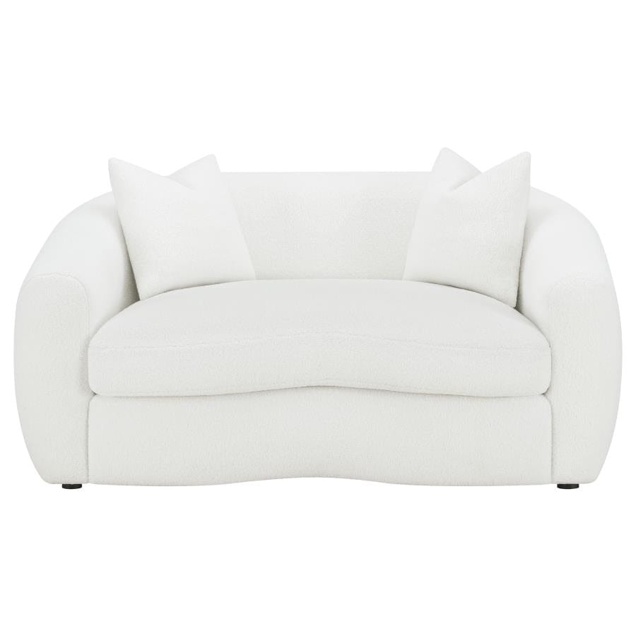 Isabella 3-piece Upholstered Tight Back Living Room Set White
