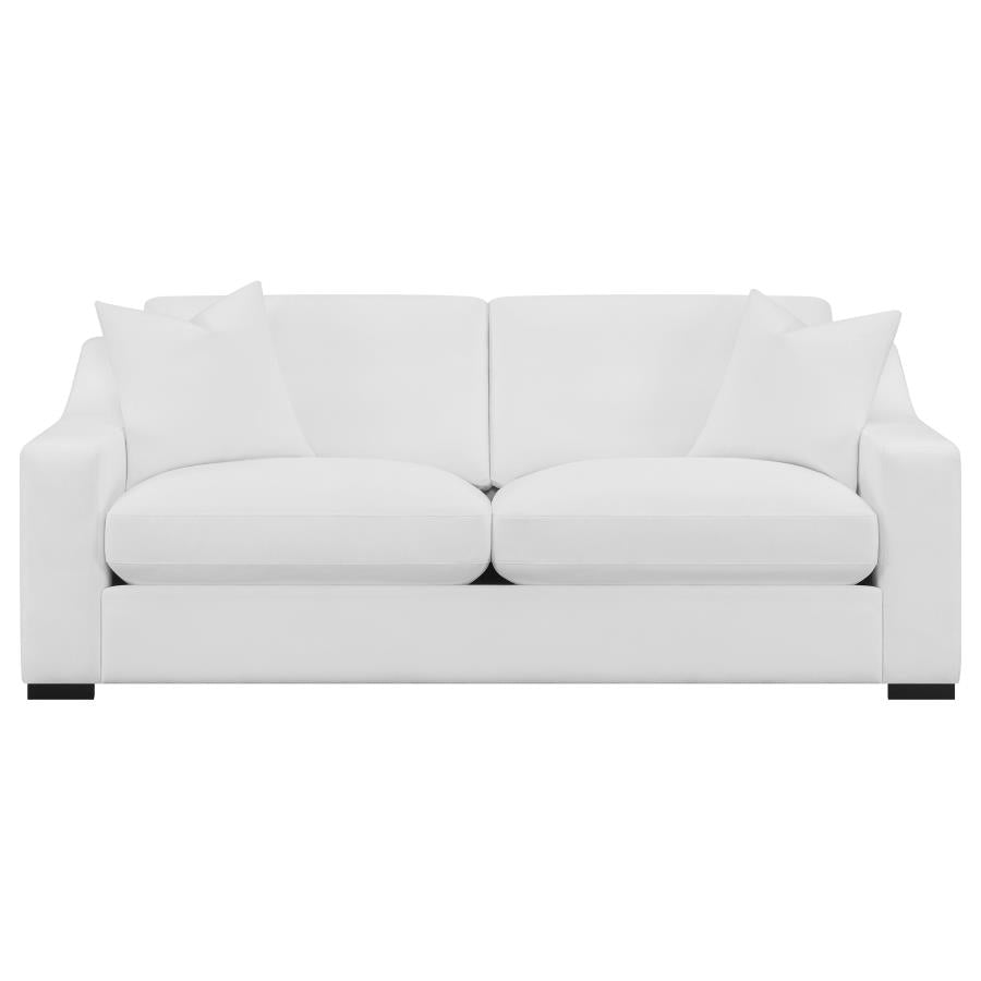 Ashlyn 3-piece Upholstered Sloped Arms Living Room Set White