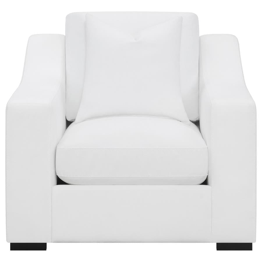Ashlyn 3-piece Upholstered Sloped Arms Living Room Set White