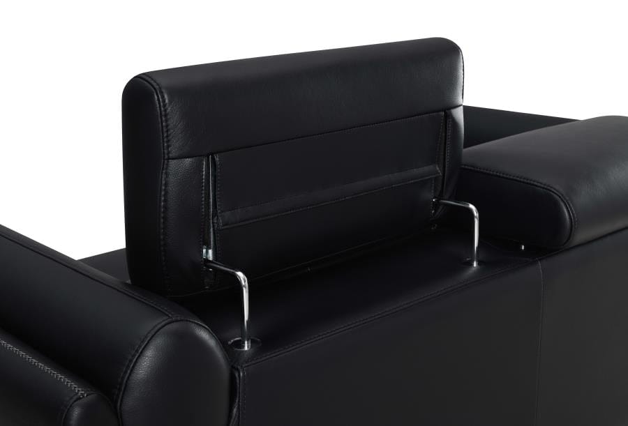 Shania 2-piece Track Arms Living Room Set Black