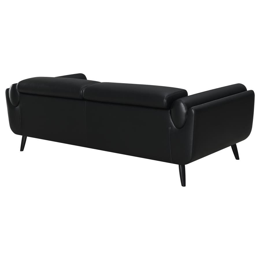 Shania Track Arms Sofa with Tapered Legs Black