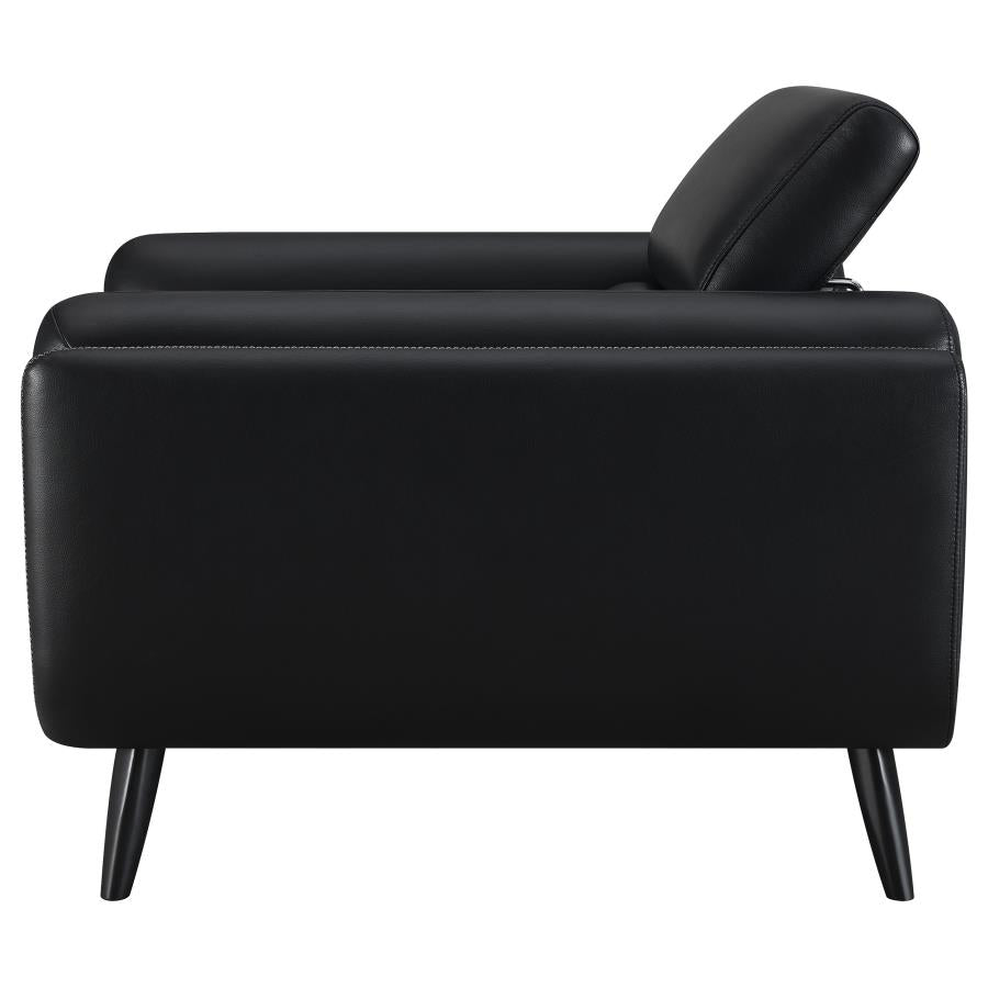 Shania Track Arms Chair with Tapered Legs Black