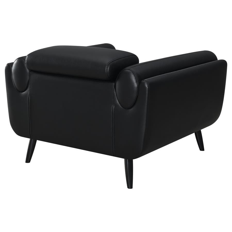 Shania Track Arms Chair with Tapered Legs Black