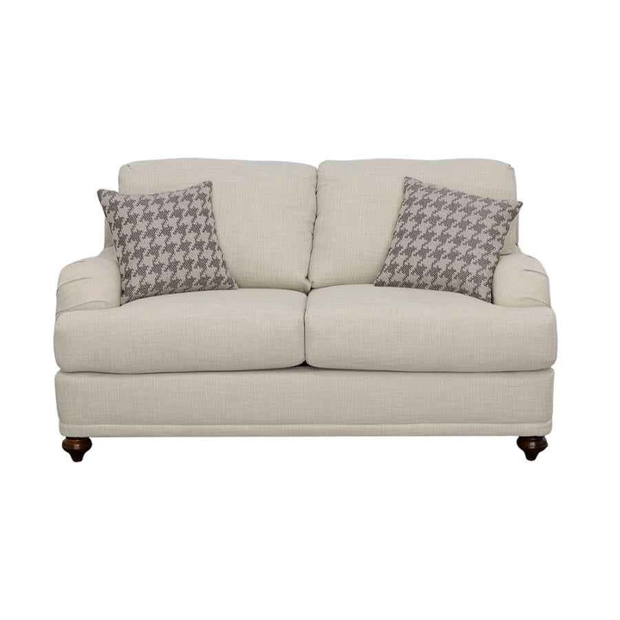 Glenn Cushion Back Loveseat Light Grey