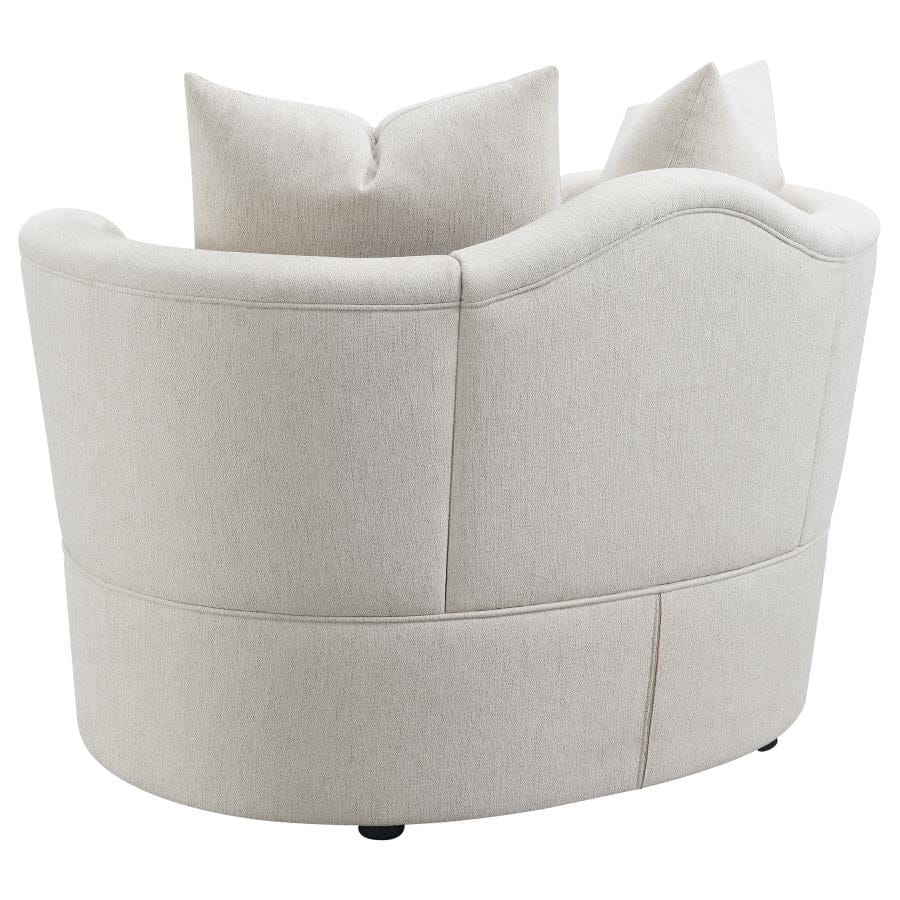 Kamilah 3-piece Upholstered Living Room Set with Camel Back Beige