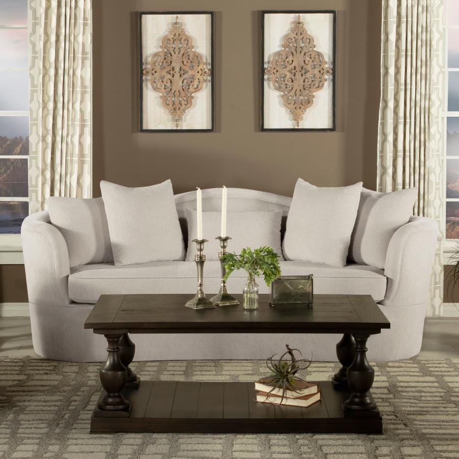 Kamilah Upholstered Sofa with Camel Back Beige
