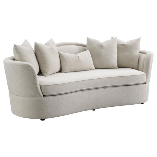 Kamilah Upholstered Sofa with Camel Back Beige
