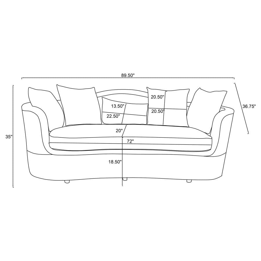 Kamilah Upholstered Sofa with Camel Back Beige