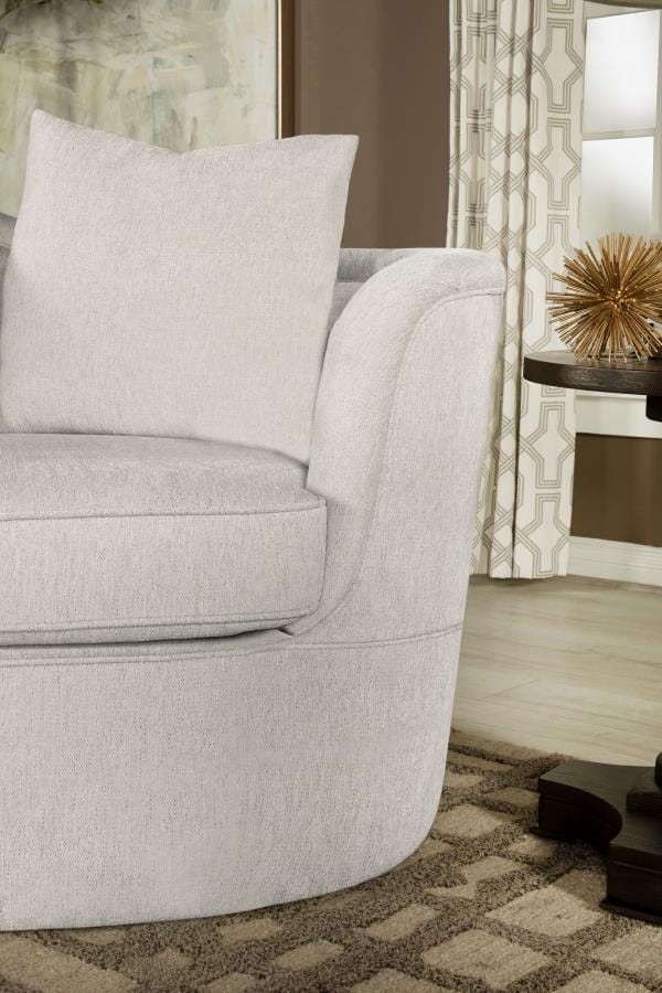 Kamilah Upholstered Loveseat with Camel Back Beige