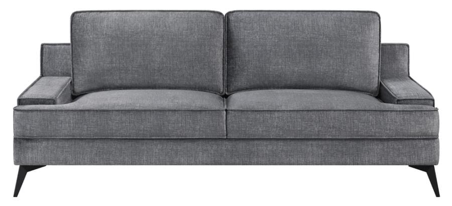 Mattie Upholstered Recessed Arm Sofa Charcoal Grey