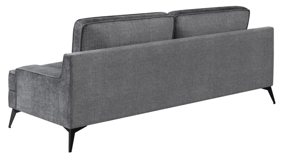 Mattie Upholstered Recessed Arm Sofa Charcoal Grey