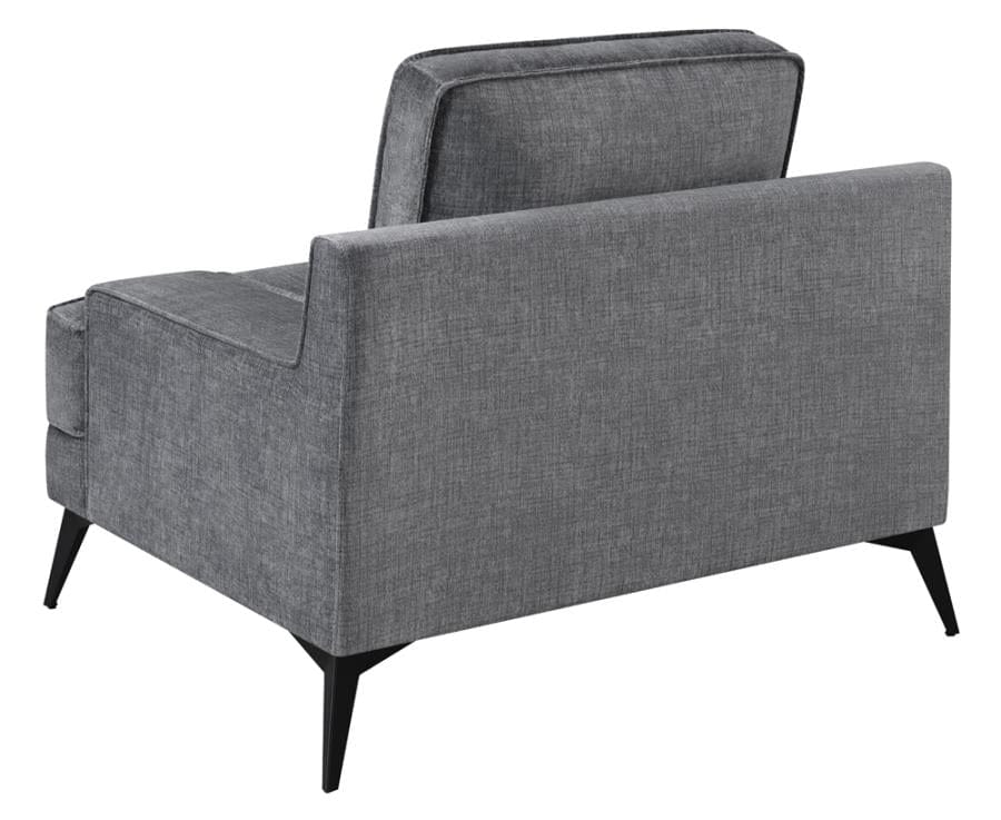 Mattie Upholstered Recessed Arm Chair Charcoal Grey