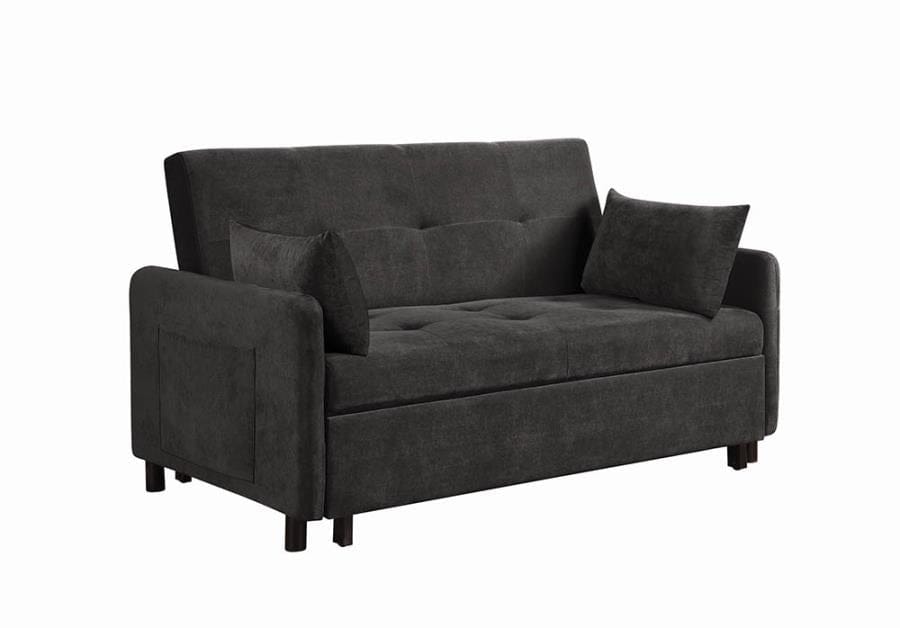 Underwood Tufted Sleeper Sofa Bed Charcoal