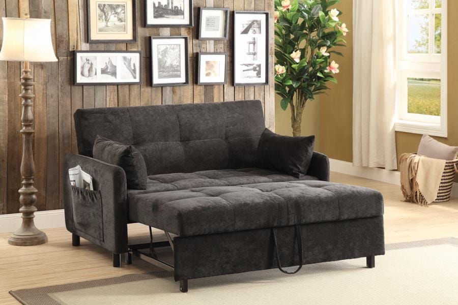 Underwood Tufted Sleeper Sofa Bed Charcoal