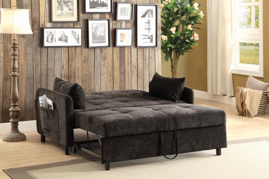 Underwood Tufted Sleeper Sofa Bed Charcoal