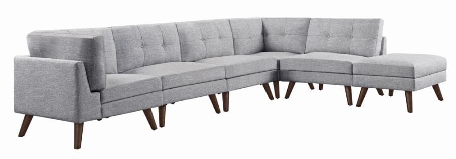 Churchill Button Tufted Corner Sofa Grey