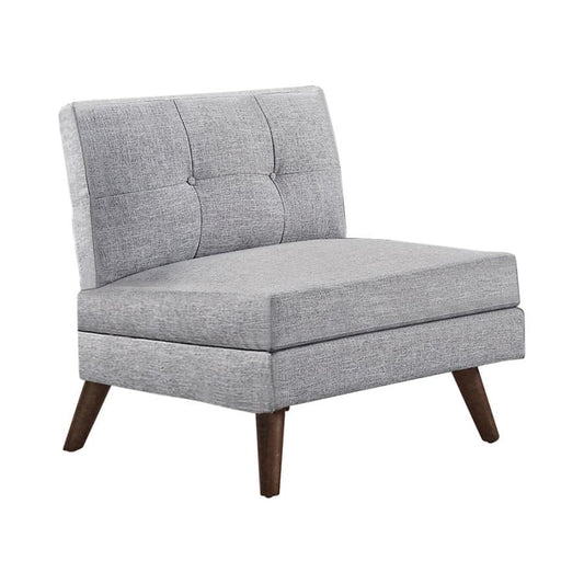 Churchill Button Tufted Armless Chair Grey