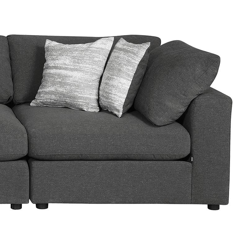 Serene 4-piece Upholstered Modular Sectional Charcoal