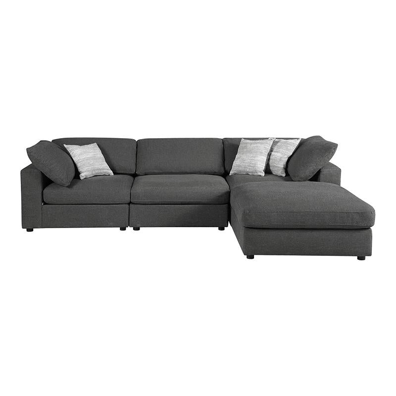 Serene 4-piece Upholstered Modular Sectional Charcoal