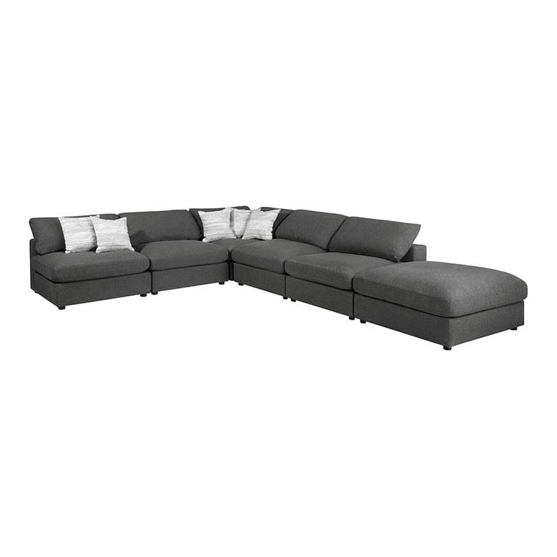 Serene 6-piece Upholstered Modular Sectional Charcoal